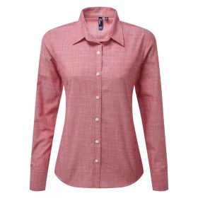   Premier PR345 WOMEN'S COTTON SLUB CHAMBRAY LONG SLEEVE SHIRT XS