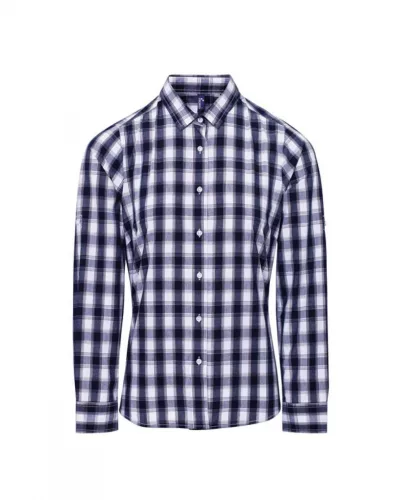 Premier PR350 'MULLIGAN' CHECK - WOMEN'S LONG SLEEVE COTTON SHIRT 2XL