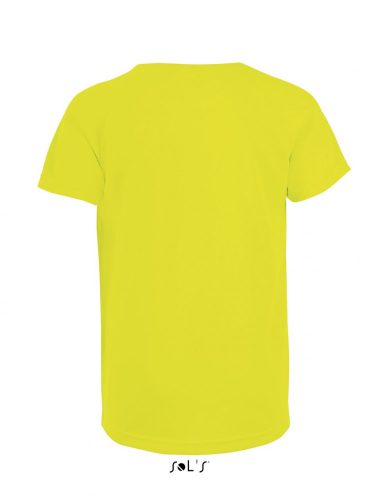 SOL'S SO01166 Sporty gyerek raglán ujjú kerek nyakú póló - Neon Yellow
