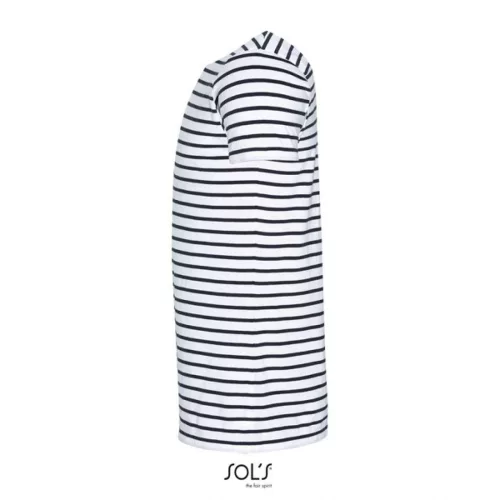SOL'S SO01398 Miles férfi környakú csíkos póló - White/Navy