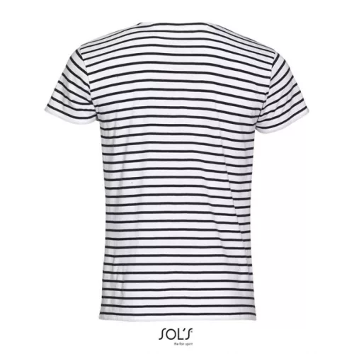 SOL'S SO01398 Miles férfi környakú csíkos póló - White/Navy