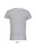 SOL'S SO01398 Miles férfi környakú csíkos póló - White/Navy