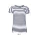 SOL'S SO01399 Miles női környakú csíkos póló - White/Navy