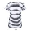 SOL'S SO01399 Miles női környakú csíkos póló - White/Navy