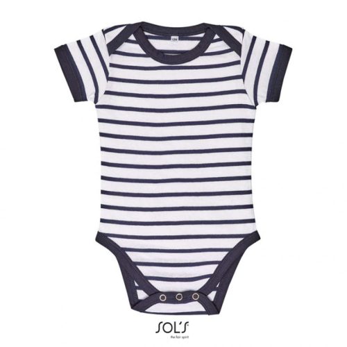 SOL'S SO01401 SOL'S MILES BABY - STRIPED BODYSUIT 12/18M