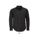 SOL'S SO01426 Blake men férfi pamut szteccs hosszú ujjú ing - Black