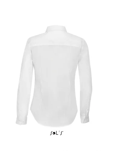 SOL'S SO01427 Blake women női pamut szteccs hosszú ujjú ing - White