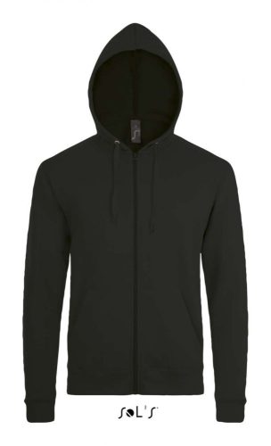 SOL'S SO01714 Stone unisex cipzáros kapucnis pulóver - Black