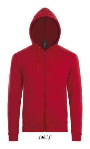 SOL'S SO01714 Stone unisex cipzáros kapucnis pulóver - Red
