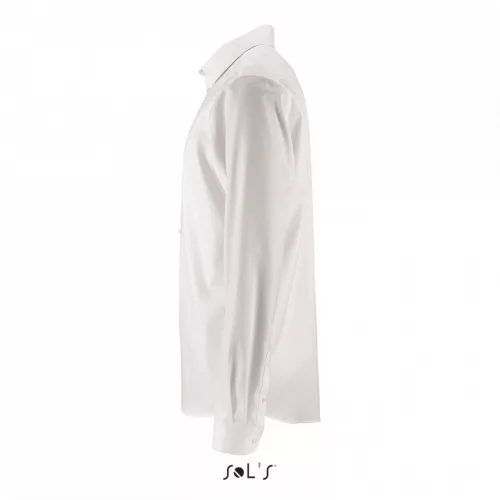 SOL'S SO02102 Brody men férfi pamut halszálkás mintás ing - White