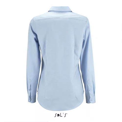 SOL'S SO02103 Brody women női pamut halszálkás mintás ing - Sky Blue 