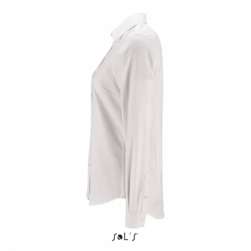 SOL'S SO02103 Brody women női pamut halszálkás mintás ing - White 