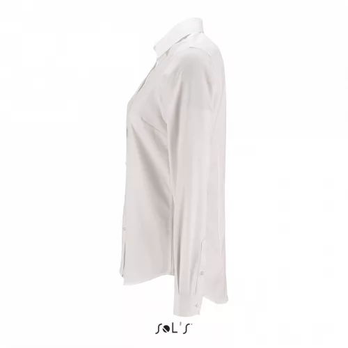 SOL'S SO02103 Brody women női pamut halszálkás mintás ing - White 
