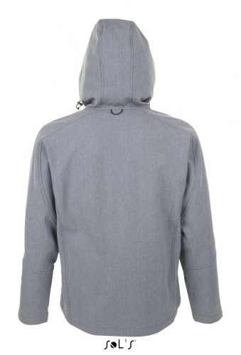 SOL'S SO46602 Replay férfi kapucnis softshell dzseki - Grey Melange