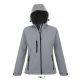 SOL'S SO46802 Replay női kapucnis softshell dzseki - Grey Melange
