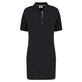   Designed To Work WK209 női rövidújjú hoszított pólóing - Black/Oxford Grey