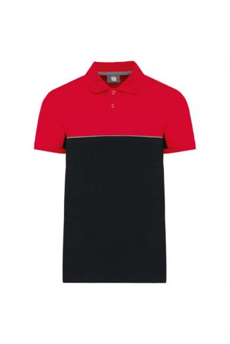 Designed To Work WK210 Eco-friendly uniszex kéttónusú póló - Black/Red