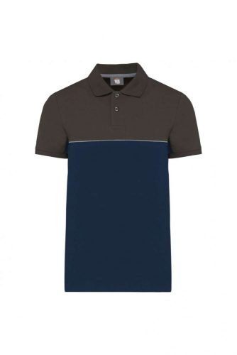 Designed To Work WK210 Eco-friendly uniszex kéttónusú póló - Navy/Dark Grey