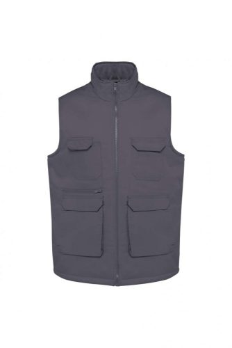 Designed To Work WK607 uniszex párnázott többzsebes mellény - Convoy Grey