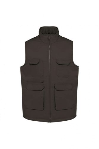 Designed To Work WK607 uniszex párnázott többzsebes mellény - Dark Grey