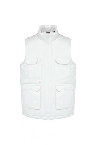 Designed To Work WK607 uniszex párnázott többzsebes mellény - White