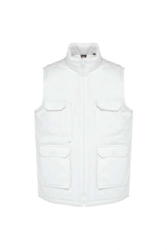 Designed To Work WK607 uniszex párnázott többzsebes mellény - White