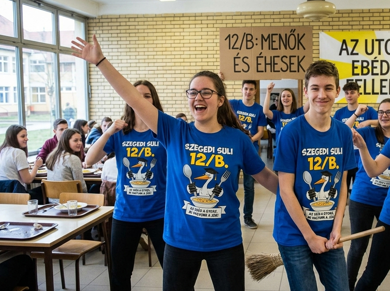 Céges csapat egyedi pólókban nevetve nyaral